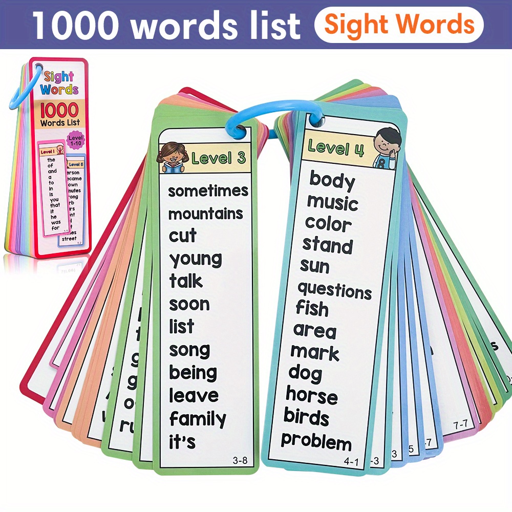 Kids Education Level - 1000 Sight Words Flash Cards for