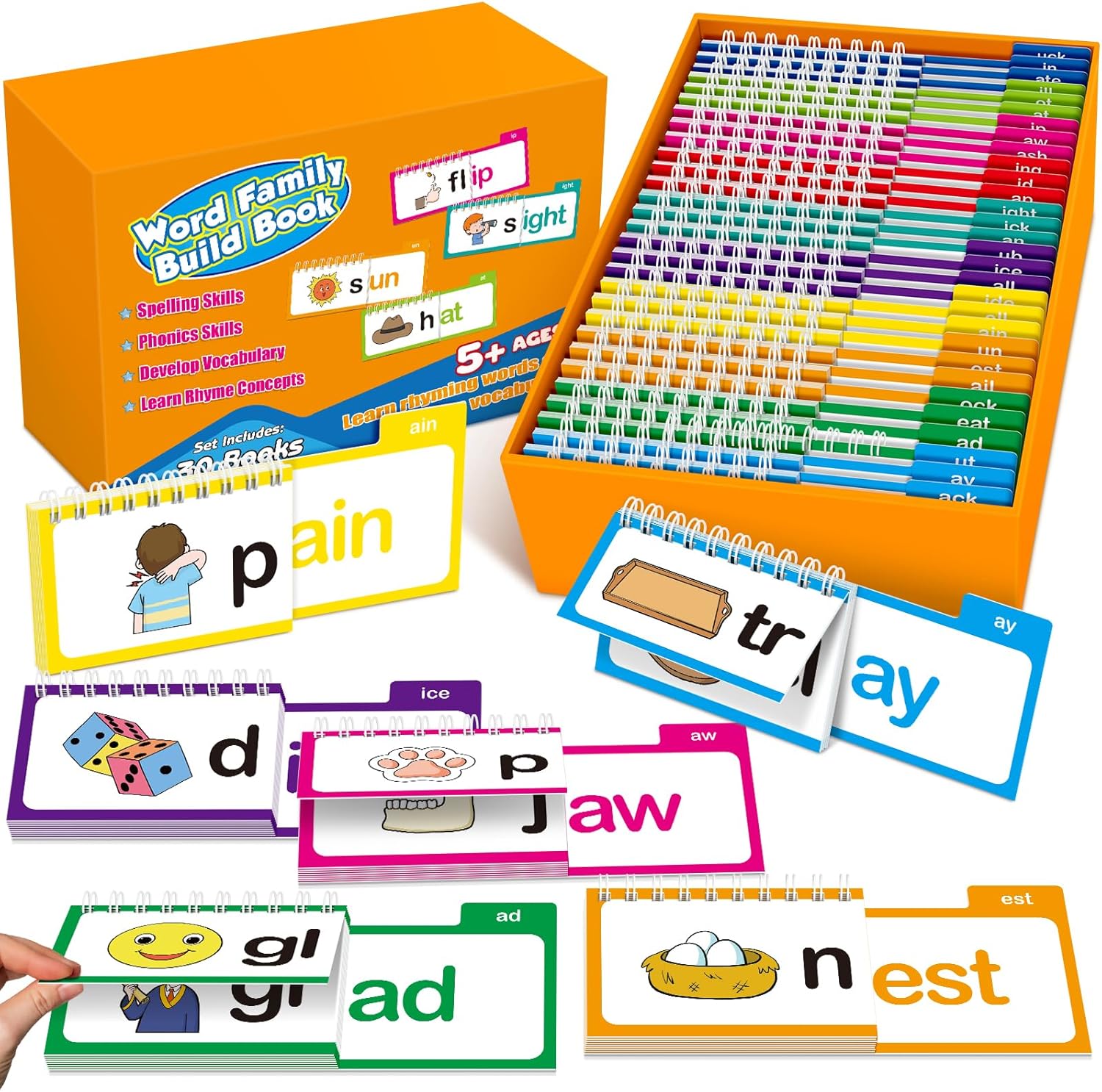 Phonics Flash Cards Word Famil - Phonics Card Game 评论和价格