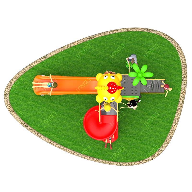 Commercial Plastic Slide 450x2 - Kids Education Park 评论和价格